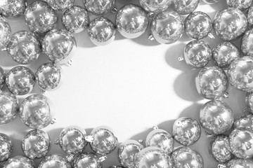 Greeting card mock up with christmas ornaments