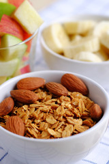 Muesli granola and fruit.