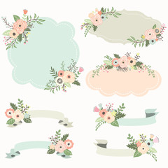 Rustic Floral Frame Elements