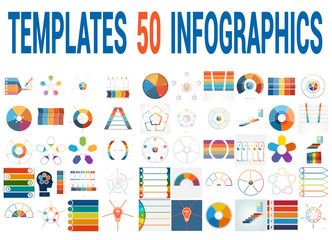 50 Vector Templates for Infographics for five positions.