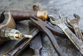 Old rusty small tools