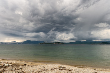 Russia Primorsky Krai coast of the Sea of Japan. Seascape Russia Primorsky Krai.