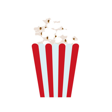 popcorn box icon over white background. cinema design. vector illustration