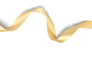 Golden ribbon collection isolated on white