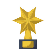 gold star award icon over white background. vector illustration