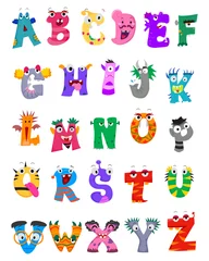 Fototapete Alphabet Vektor-Illustration des Satzes von Alphabet Monster