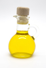 Small olive oil bottle with cork