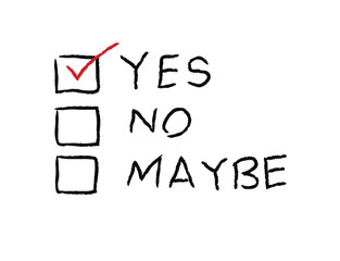 Pen and tick boxes on white