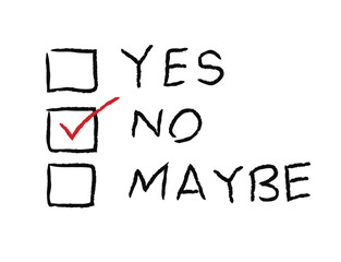 Pen and tick boxes on white