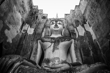 Sukhothai Historical Park Black and White Tone