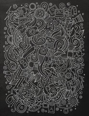 Fototapeta premium Cartoon cute doodles hand drawn Photo illustration