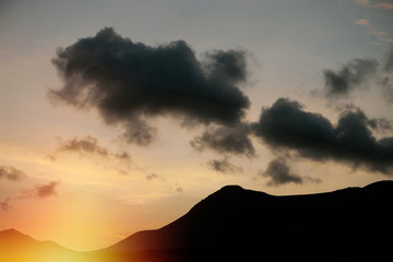 Beautiful sky with layers of the mountain.