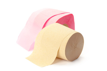 toilet paper isolated on white background