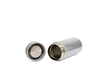 vacuum bottle Thermo flask on the white background
