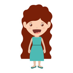 Obraz premium cartoon girl smiling and wearing casual clothes. happy kid icon. colorful and isolated design. vector illustration