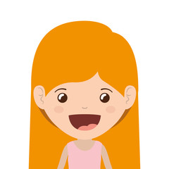 cartoon girl smiling and wearing casual clothes. happy kid icon. colorful and isolated design. vector illustration