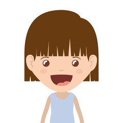 cartoon girl smiling and wearing casual clothes. happy kid icon. colorful and isolated design. vector illustration