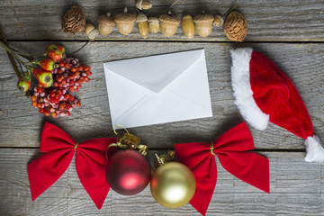 winter greeting card frame of Winter and Christmas decor Poster room for text 