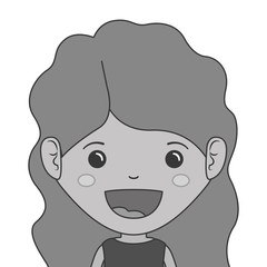 cartoon girl smiling and wearing casual clothes. happy kid icon. isolated design. vector illustration