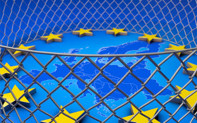 Europa & Grenzzaun © bluedesign