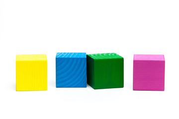 colored children cubes on  white isolated background