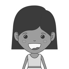 cartoon girl smiling and wearing casual clothes. happy kid icon. isolated design. vector illustration