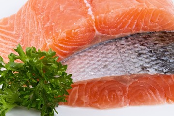 Fresh raw salmon