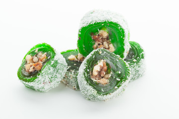 Tasty Turkish delight isolated on white