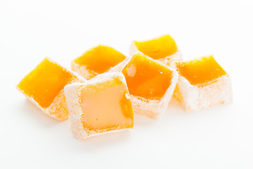 Tasty Turkish delight isolated on white