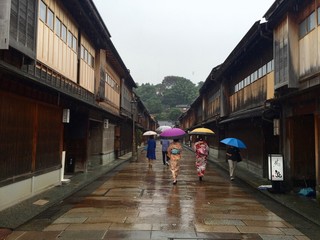 Obraz premium Walking under the rain