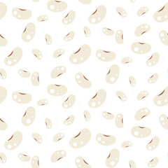 Kidney white beans seamless vector pattern. Food repeating background.