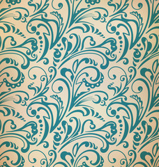 Seamless pattern. Vintage style background with floral ornaments