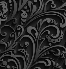 Seamless pattern. Vintage style background with floral ornaments