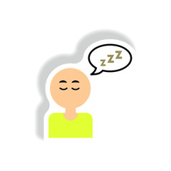 Vector paper sticker various symptoms of AIDS on the human