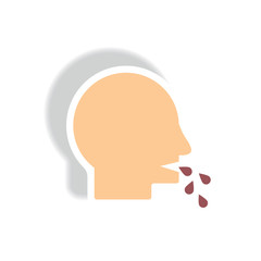 Vector paper sticker various symptoms of Tuberculosis on the human