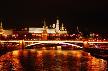 Fototapeta premium Moscow Kremlin at night. Color photo.