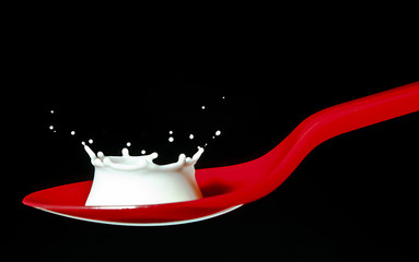 Red Spoon Milk Splash