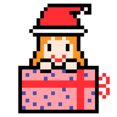 pixel art kid santa