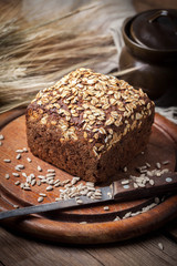 Whole Grain rye bread with seeds.