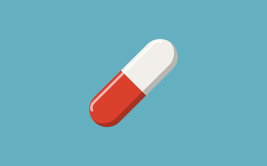 Pills on blue background, Medical pill,Vector Illustration.