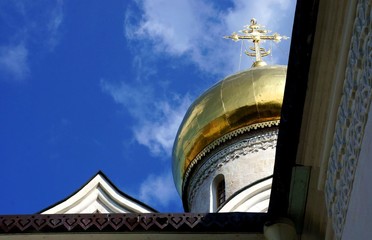 The cathedral of Savvino-Storozhevsky Monastery in Zvenigorod. Russian Orthodox monastery in...