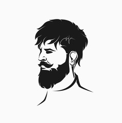 hipster figure with beard and hair