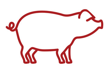 Pork outline vector icon - 125724950
