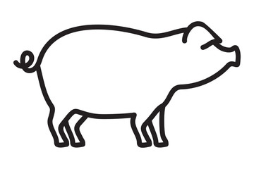 Pork outline vector icon - 125724956
