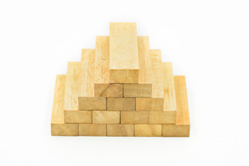 Obraz premium abstract wood block step on isolate white background