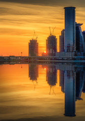 Naklejka premium Business bay of Dubai, UAE