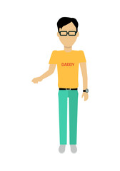 Father Character Template Vector Illustration.
