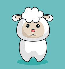 cute sheep stuffed icon vector illustration design