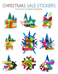 Obraz premium Vector Geometric Christmas Sale Stickers