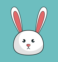 cute rabbit stuffed icon vector illustration design